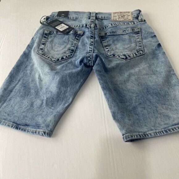 True Religion Men's Ricky Relaxed Straight Jeans Shorts  Sz 32 Blue  107220R New - Picture 2 of 15
